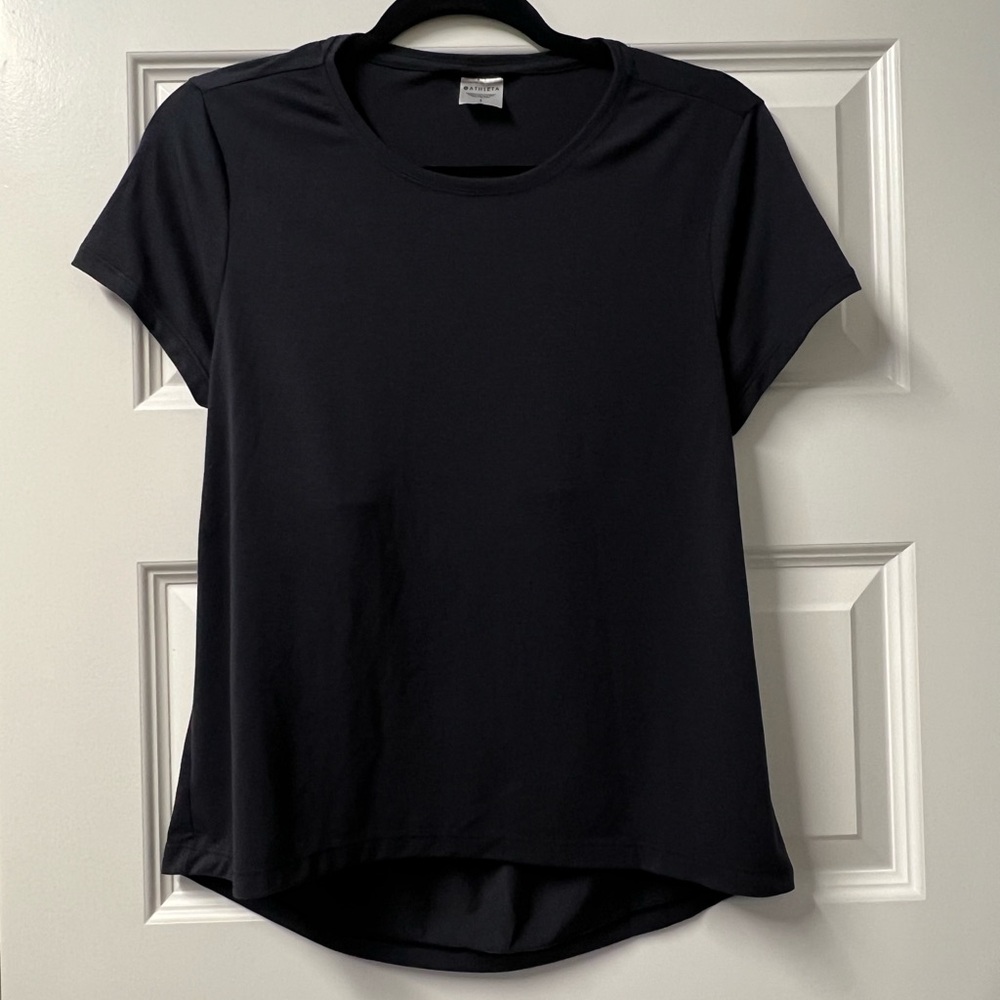 Athleta Air Out Cinch Tee - Navy - Small